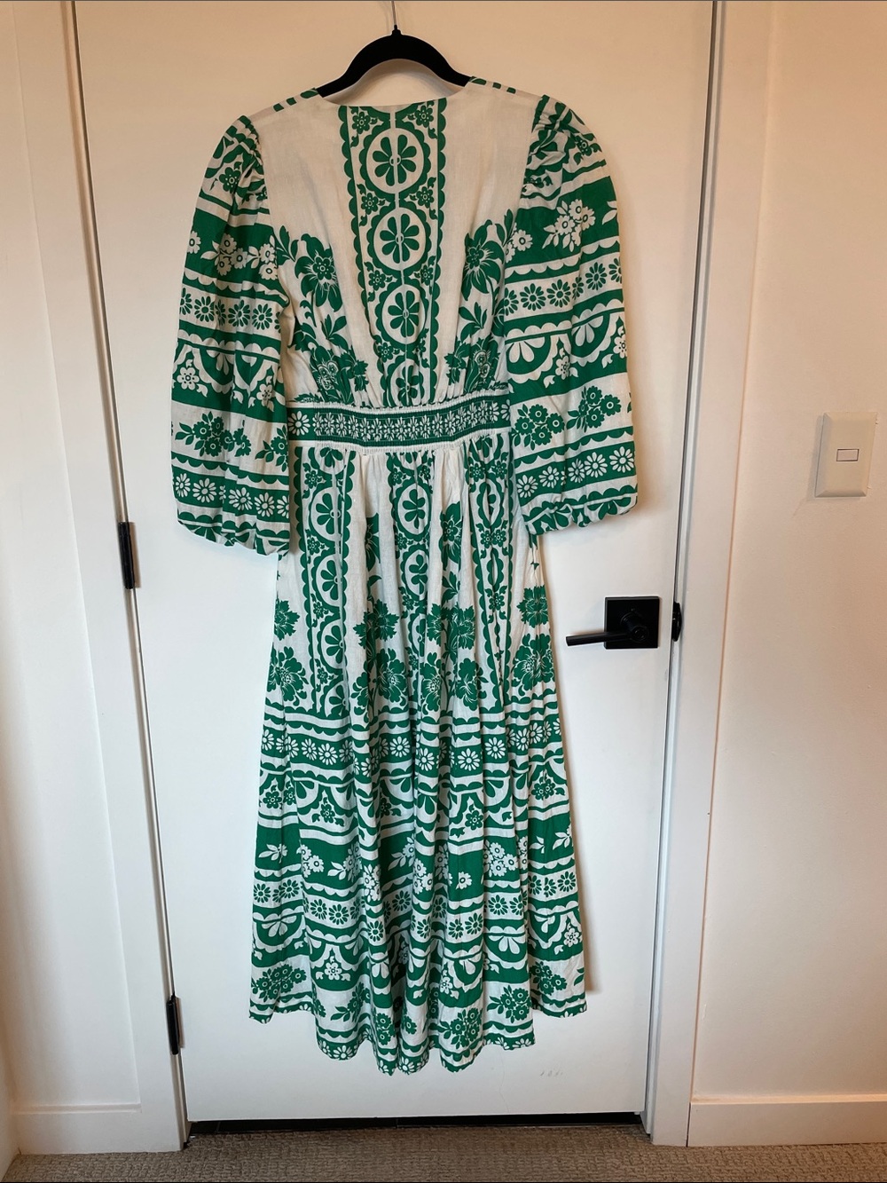 Womens Boden Green Lola Blouson Maxi Dress Puff sleeves size 4 - Picture 8 of 9